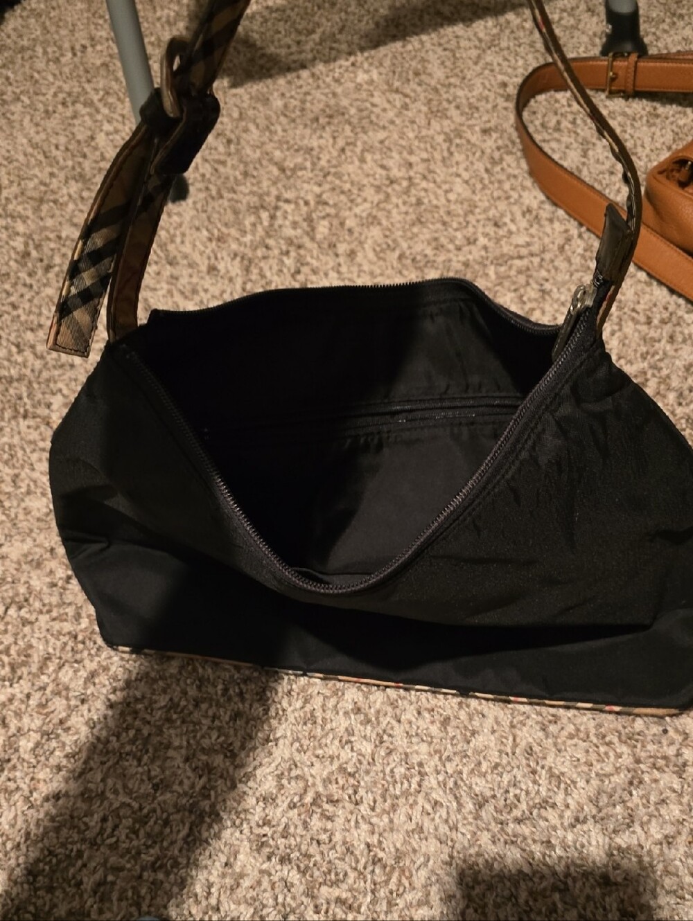 Burberry Black Handbag with Blue Label